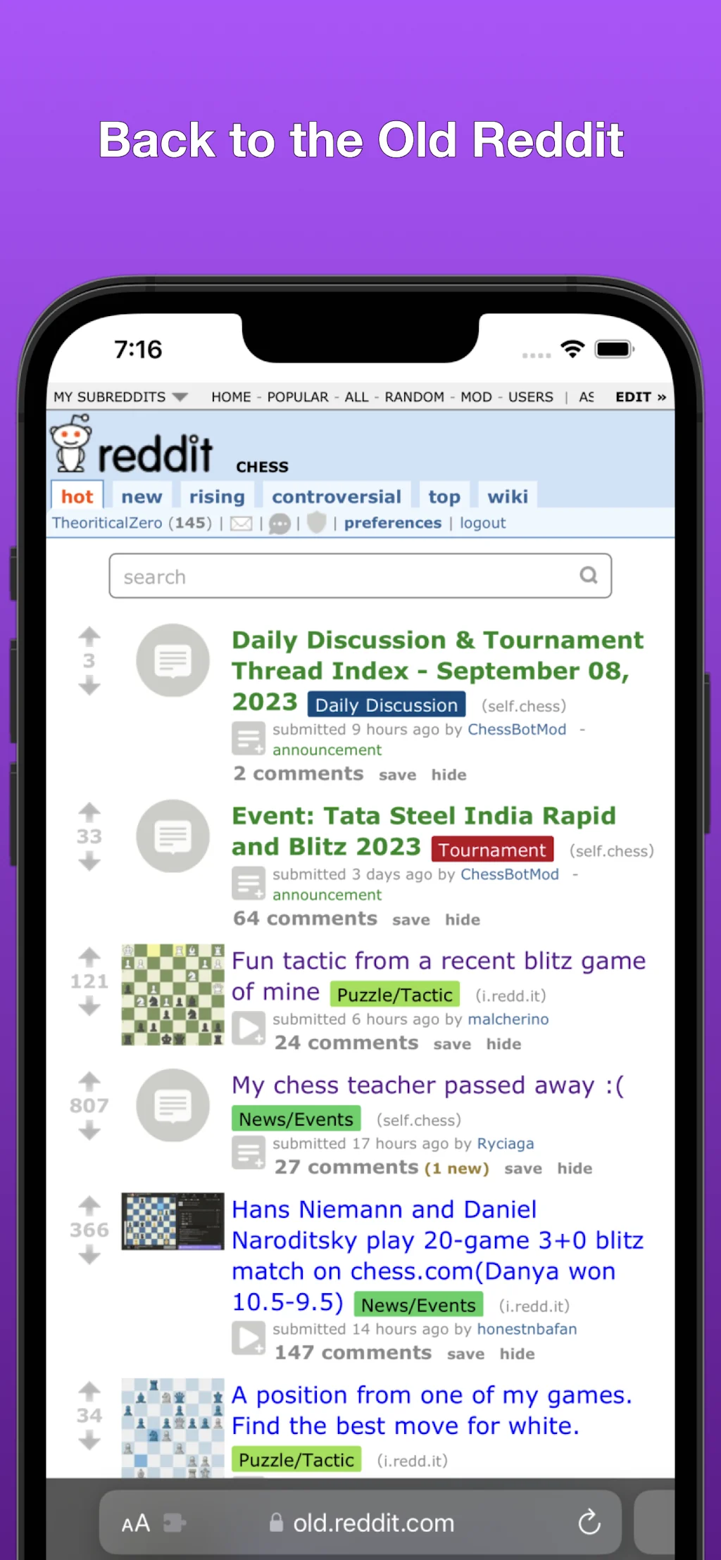 Yesterday For Old Reddit screenshot 1 of 6