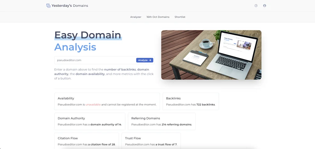 Yesterday's Domains screenshot 2 of 3