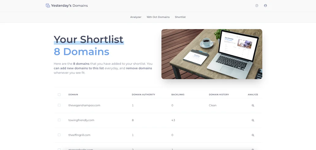 Yesterday's Domains screenshot 3 of 3