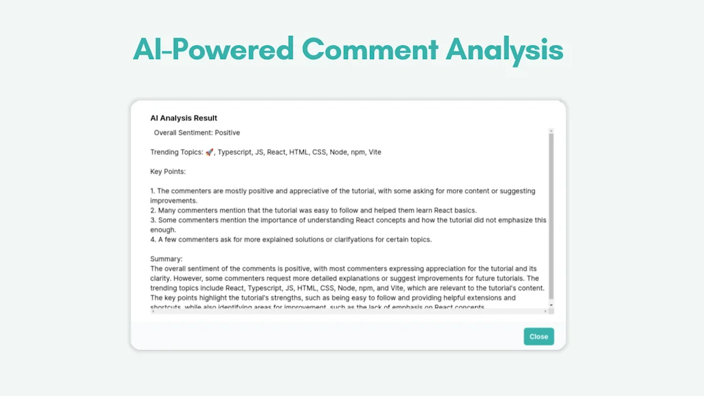 YouTube Comment Finder And AI Analysis screenshot 3 of 4