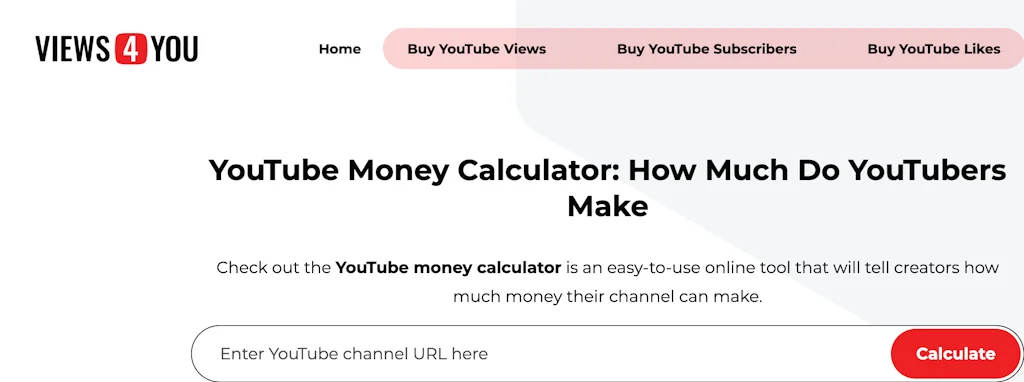 YouTube Money Calculator by Views4You screenshot 1 of 3