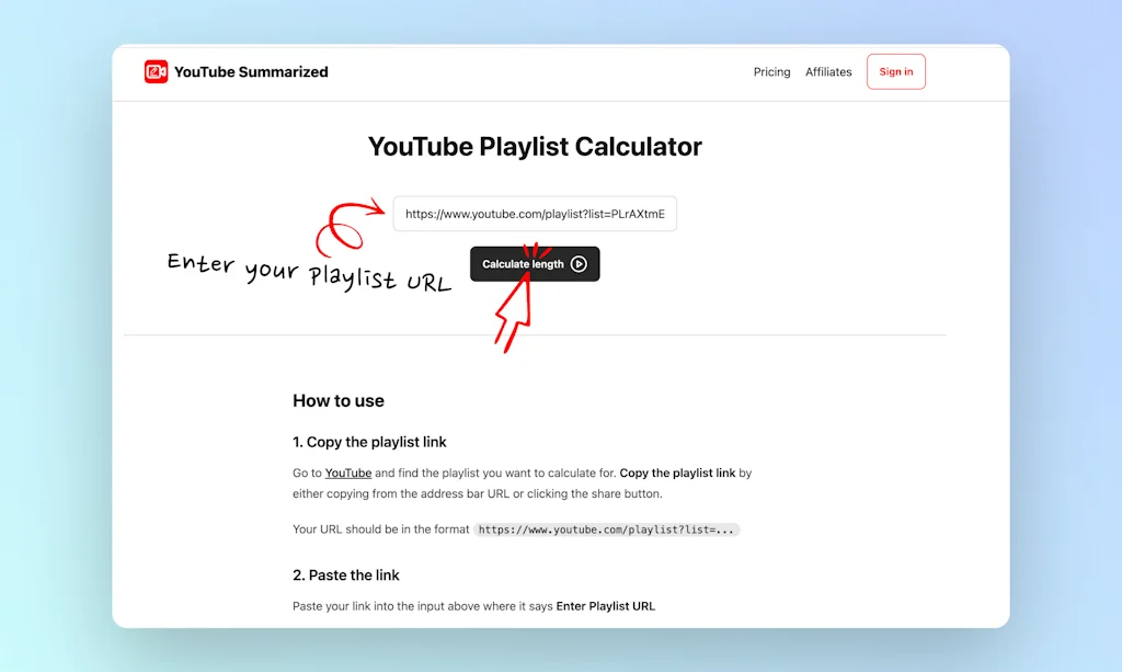 YouTube Playlist Calculator screenshot 2 of 4
