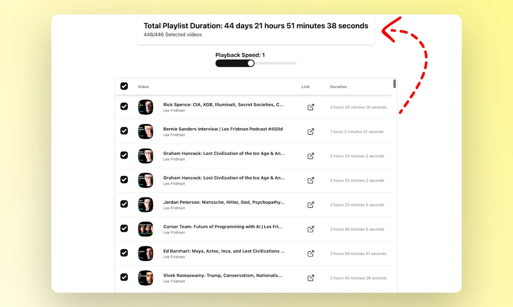 YouTube Playlist Calculator screenshot 3 of 4