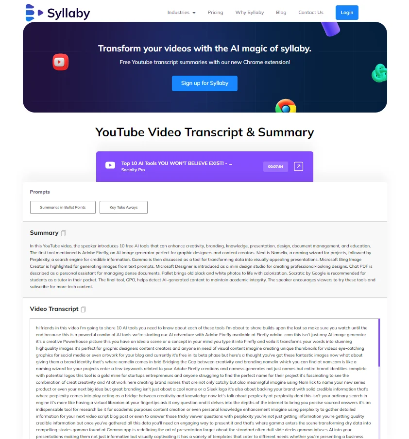 FREE Youtube Summarizer - Syllaby screenshot 5 of 5