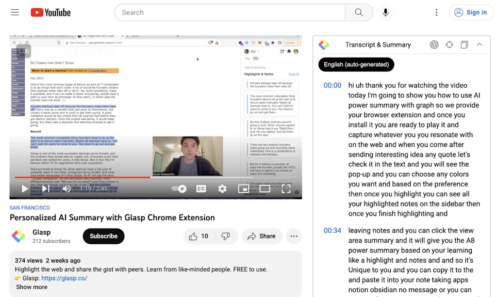 YouTube Summarizer with ChatGPT screenshot 3 of 5
