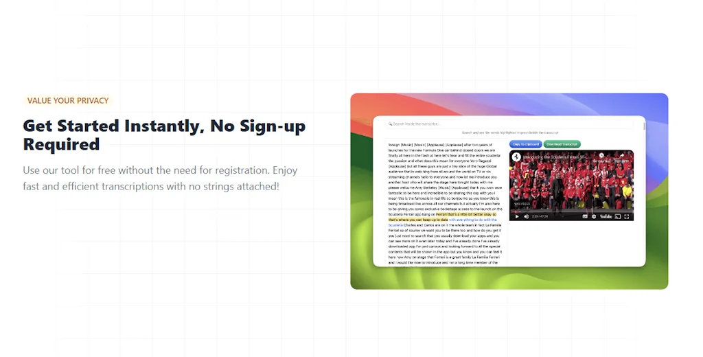 Youtube transcripts by Editby.ai screenshot 3 of 5