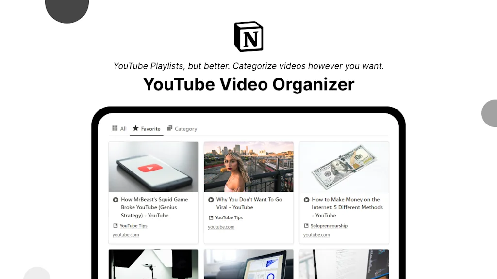 YouTube Video Organizer screenshot 1 of 3