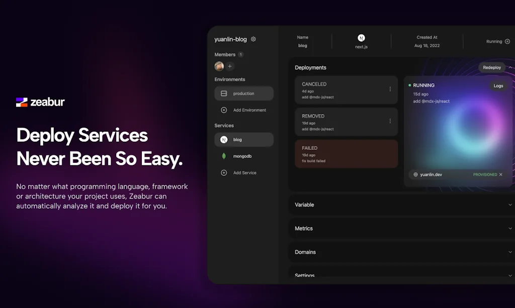 Zeabur screenshot 2 of 4