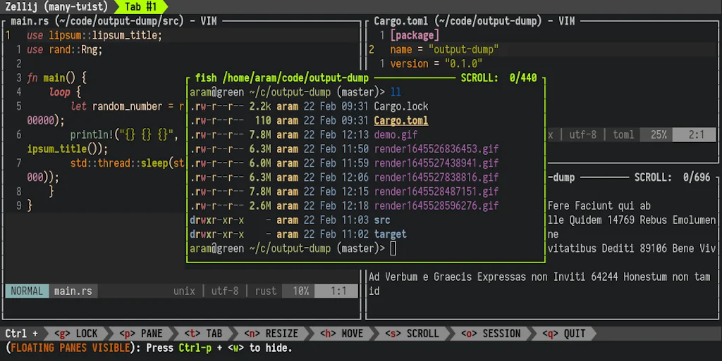 Zellij screenshot 1 of 2